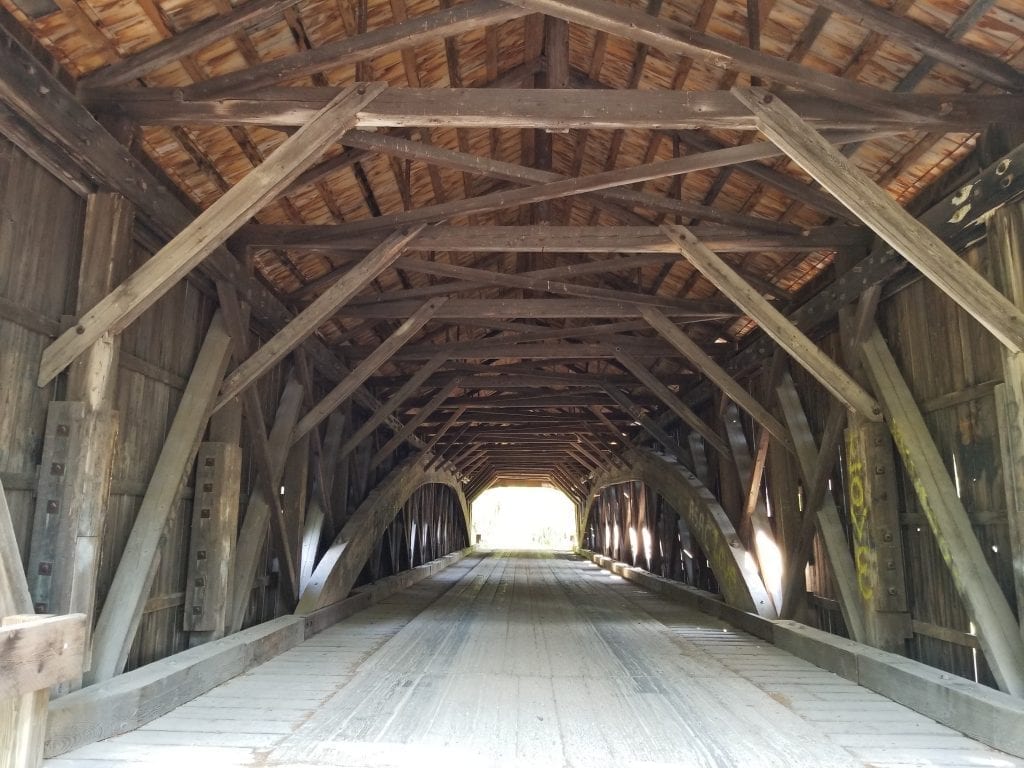 Hemlock Covered Bridge in Fryeburg, Maine.